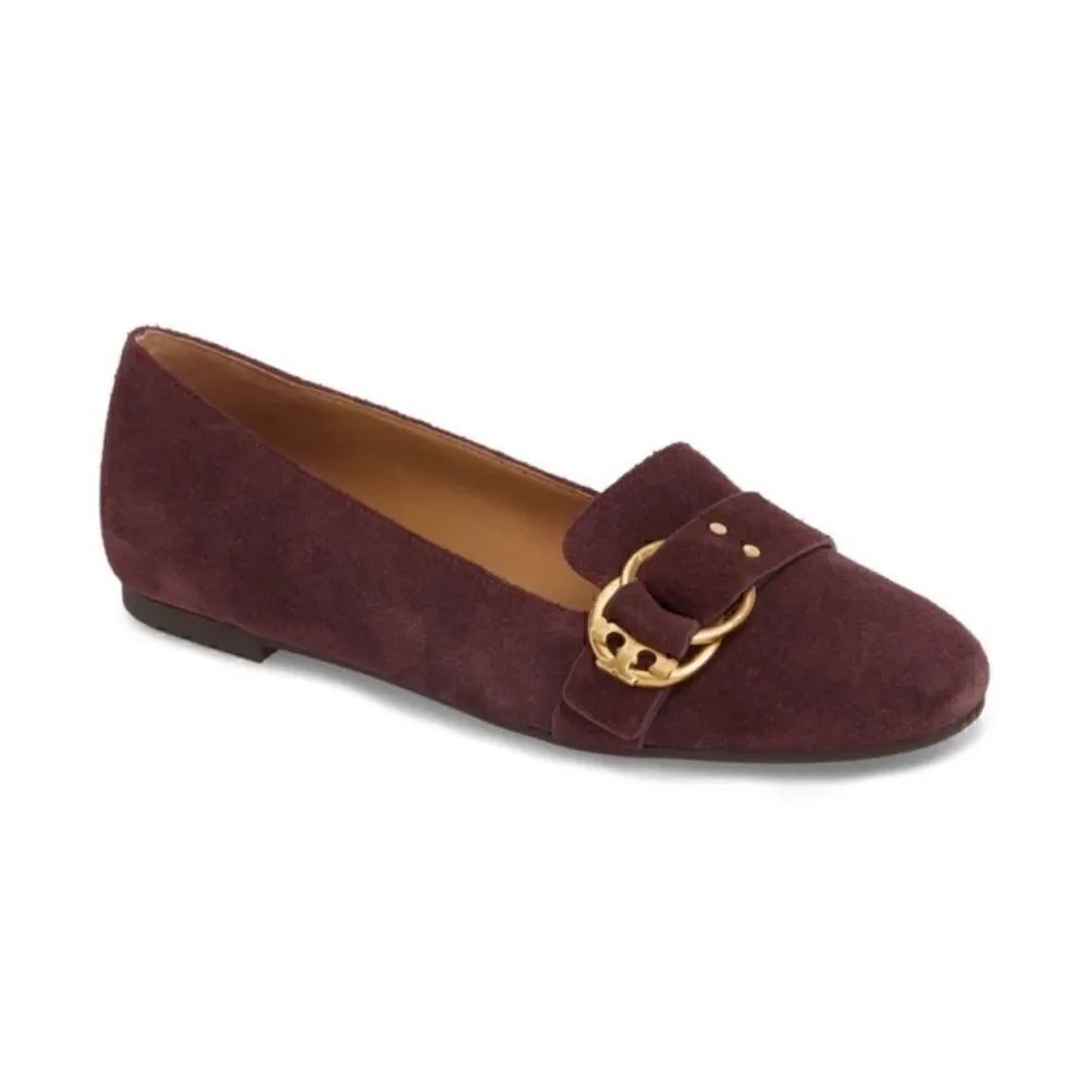 Tory Burch Marsden Suede Loafer Flats in Malbec size 7.5 NWOB